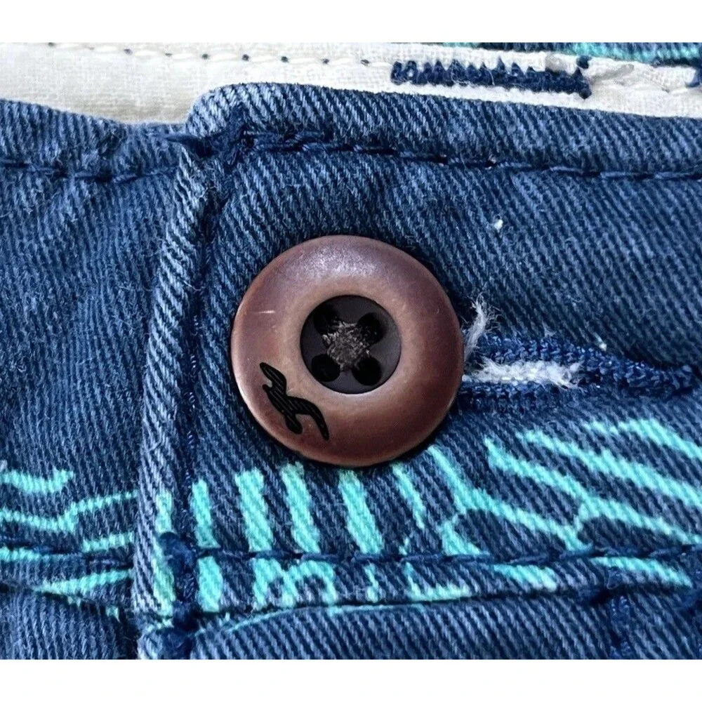 Hollister Mens 100% Cotton Blue Cali Longboard Fit Khaki Shorts Size 28” x 8”